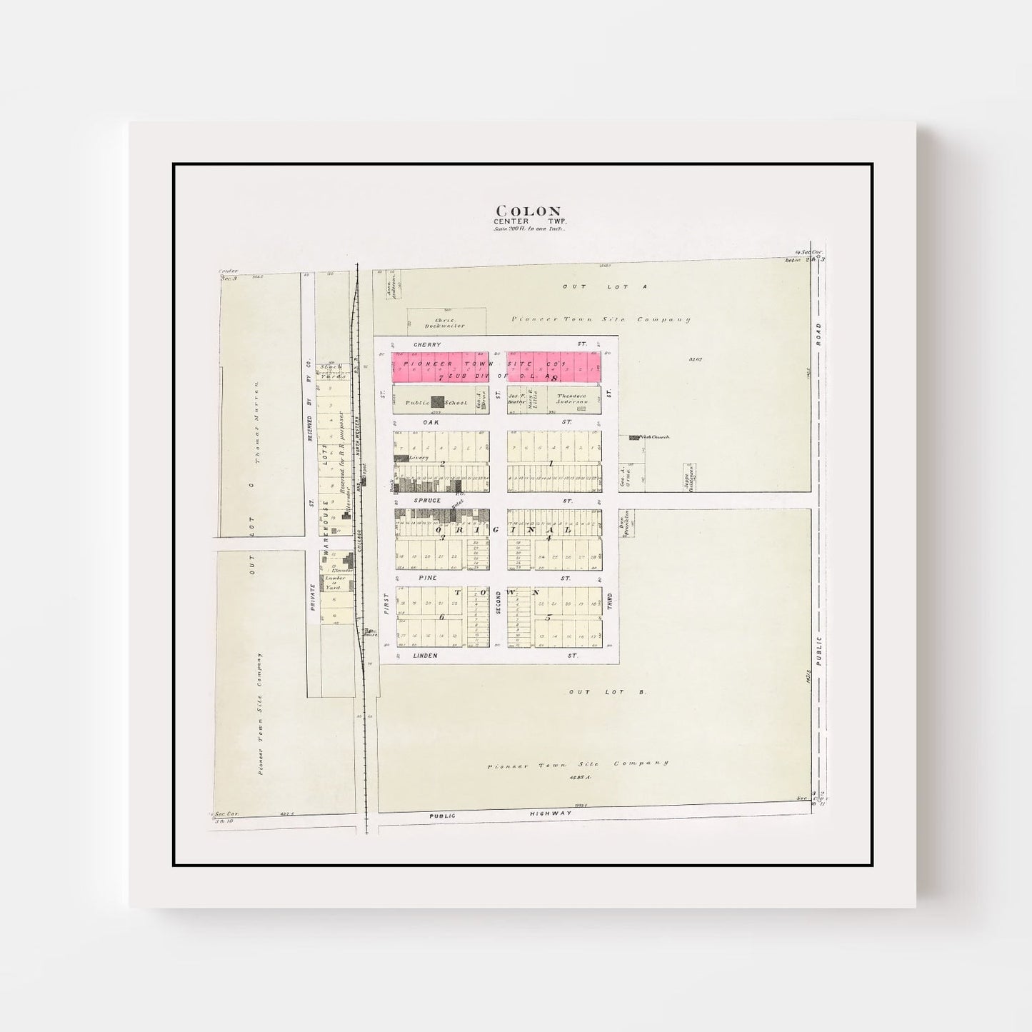 Vintage Map of Colon, Nebraska, 1907