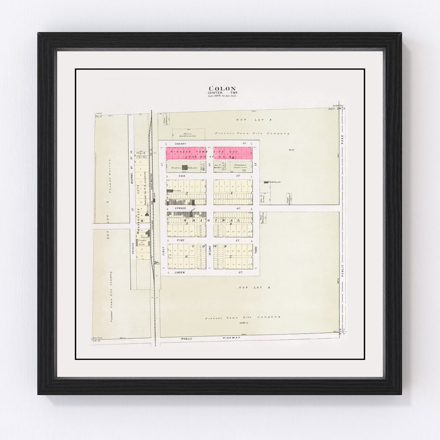 vintage map of Colon, Nebraska, 1907