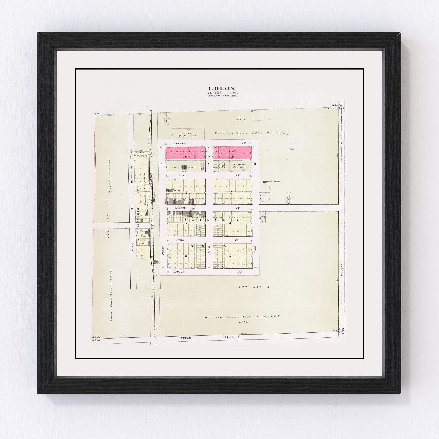 vintage map of Colon, Nebraska, 1907
