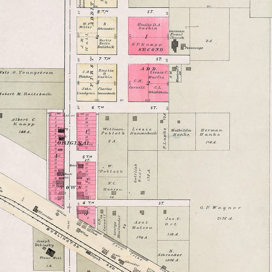 Vintage Map of Ithaca, Saunders County, Nebraska, 1907