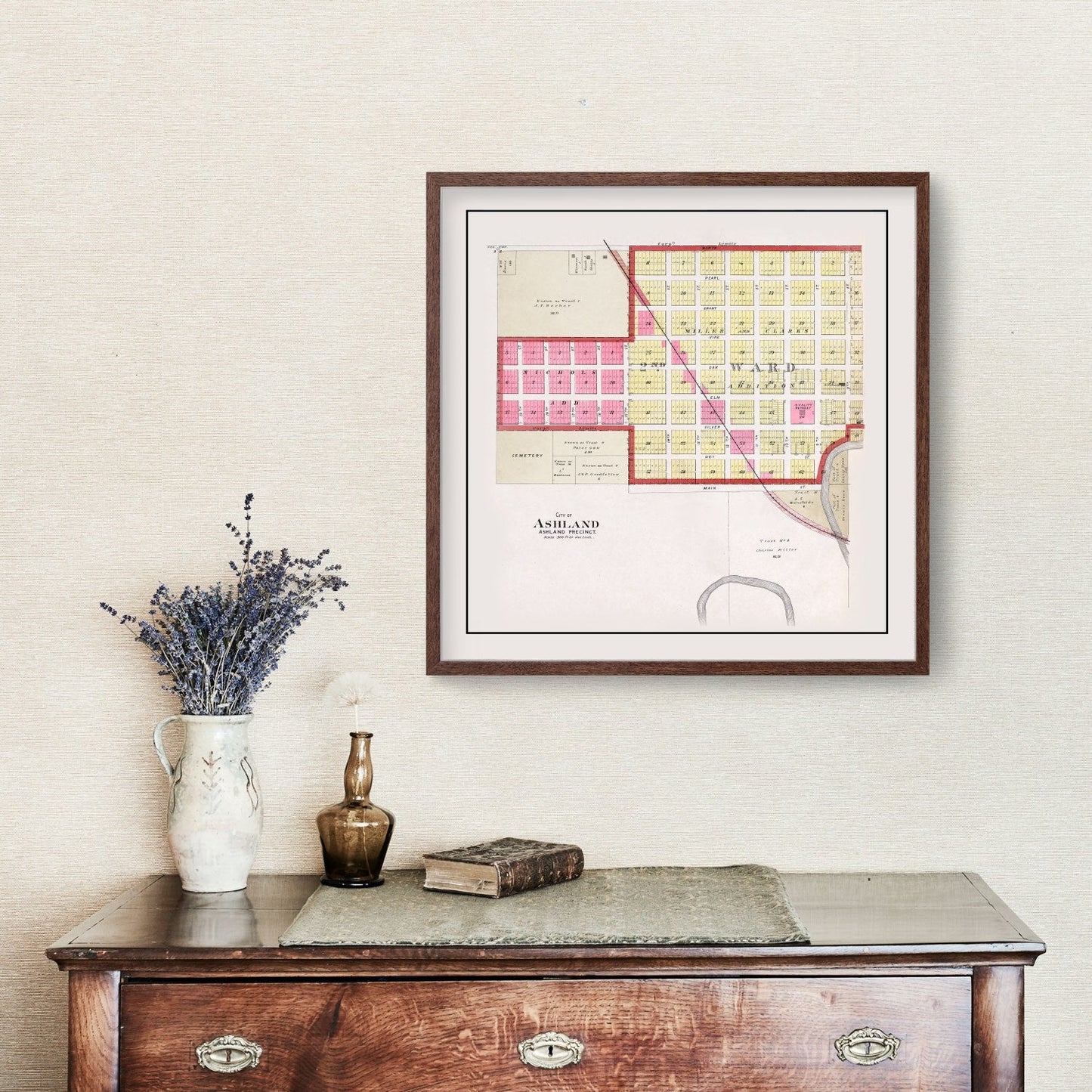 Vintage Map of Ashland, Nebraska, 1907