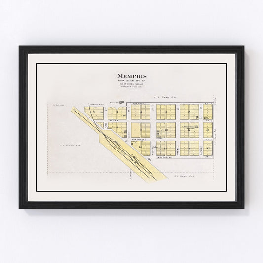 Vintage map of Memphis, Nebraska, 1907