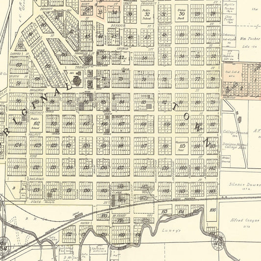 Vintage Map of Denison, Iowa, 1908