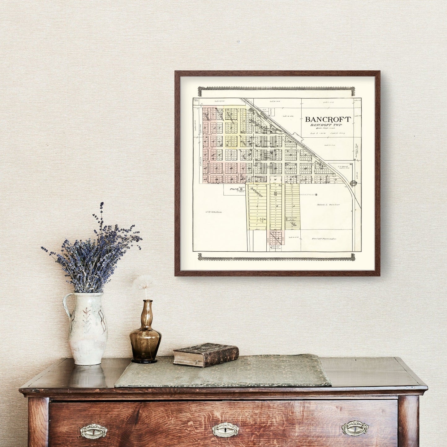 Vintage Map of Bancroft, Nebraska, 1908