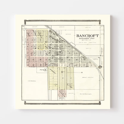 Vintage Map of Bancroft, Nebraska, 1908