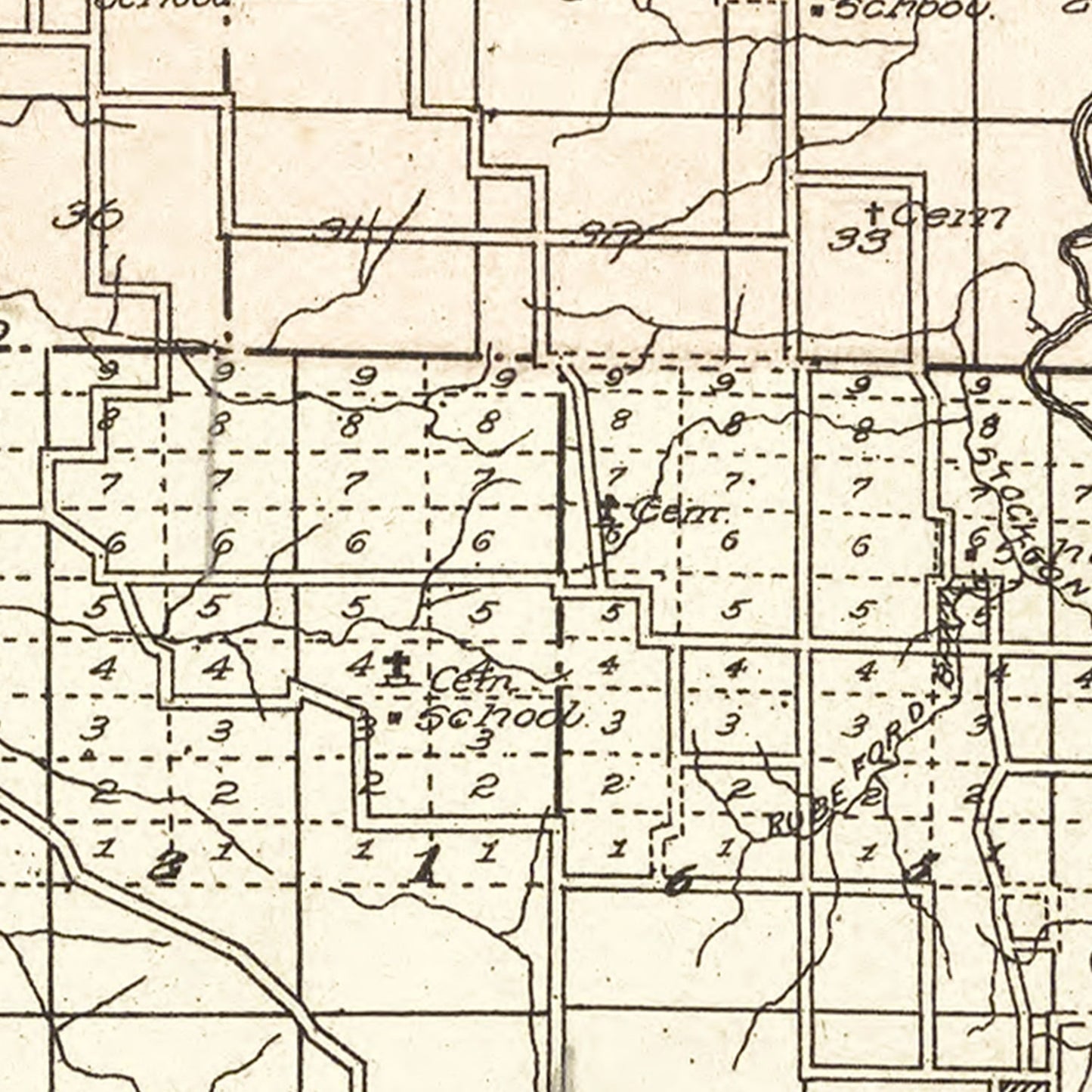 Vintage Map of Cedar County, Missouri, 1908