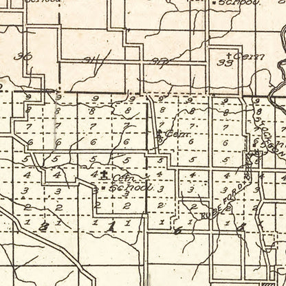 Vintage Map of Cedar County, Missouri, 1908