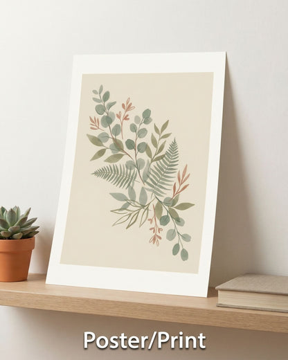Sage Botanica Boho Botanical Print