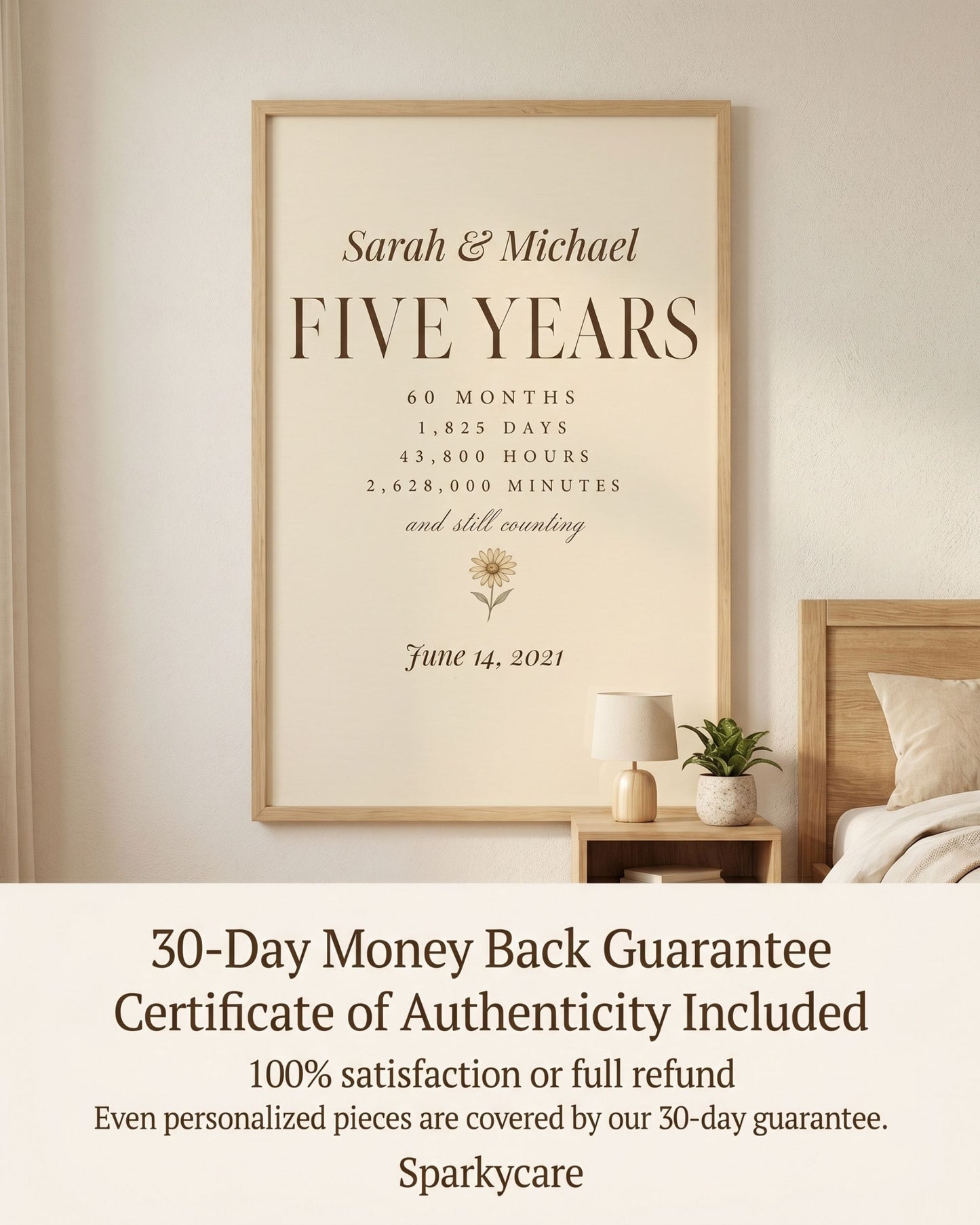 Personalized 5 Year Anniversary Print