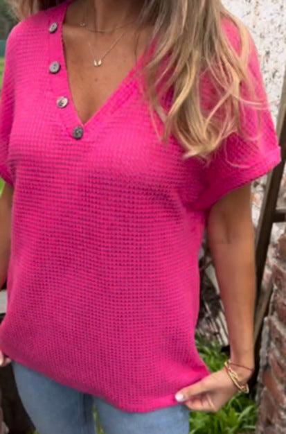 CozyWaffle Knit Top: Effortless Style Meets Everyday Comfort