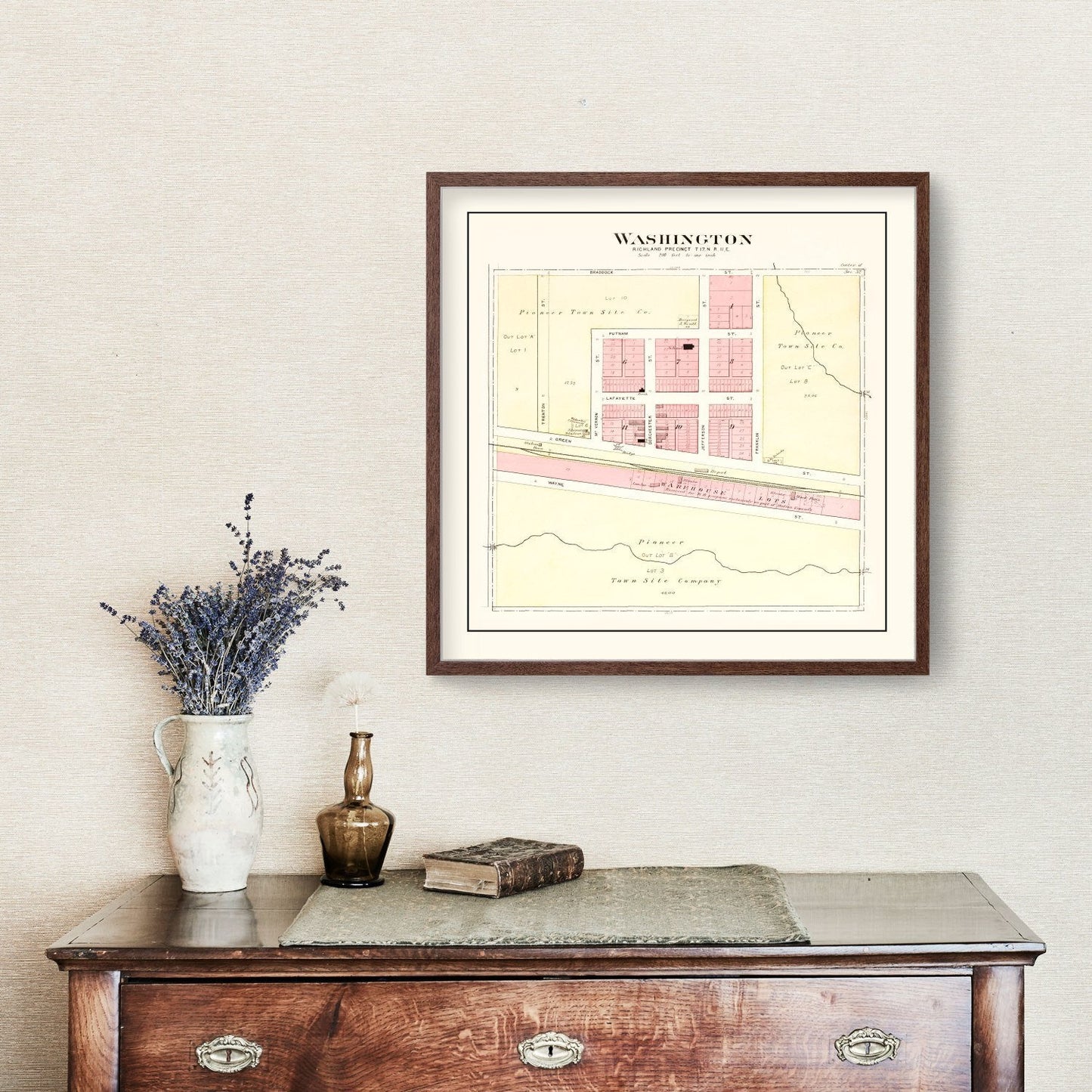 Vintage Map of Washington, Nebraska, 1908