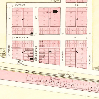 Vintage Map of Washington, Nebraska, 1908