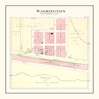 Vintage Map of Washington, Nebraska, 1908