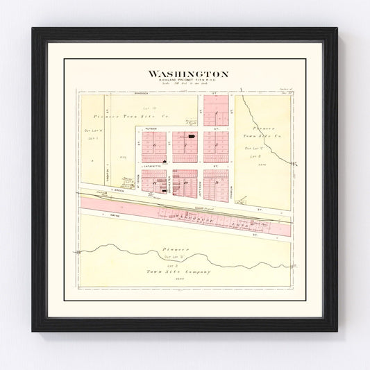 Vintage map of Washington, Nebraska, 1908, digitally restored