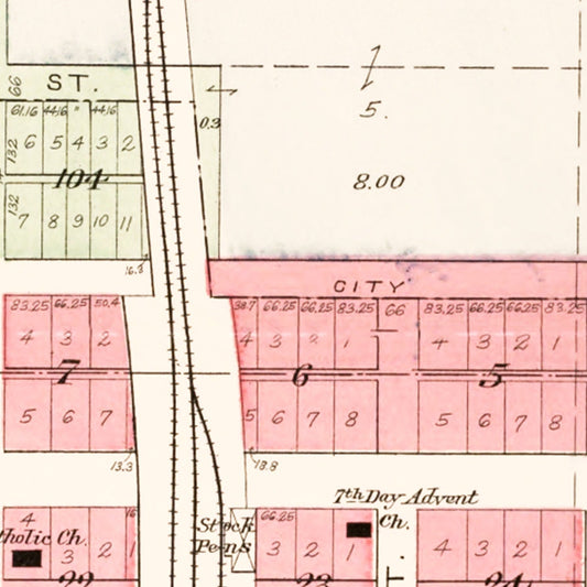Vintage Map of Fort Calhoun, Nebraska, 1908