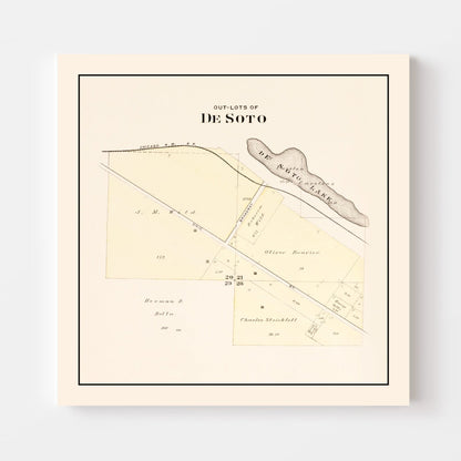 Vintage Map of DeSoto, Nebraska 1908