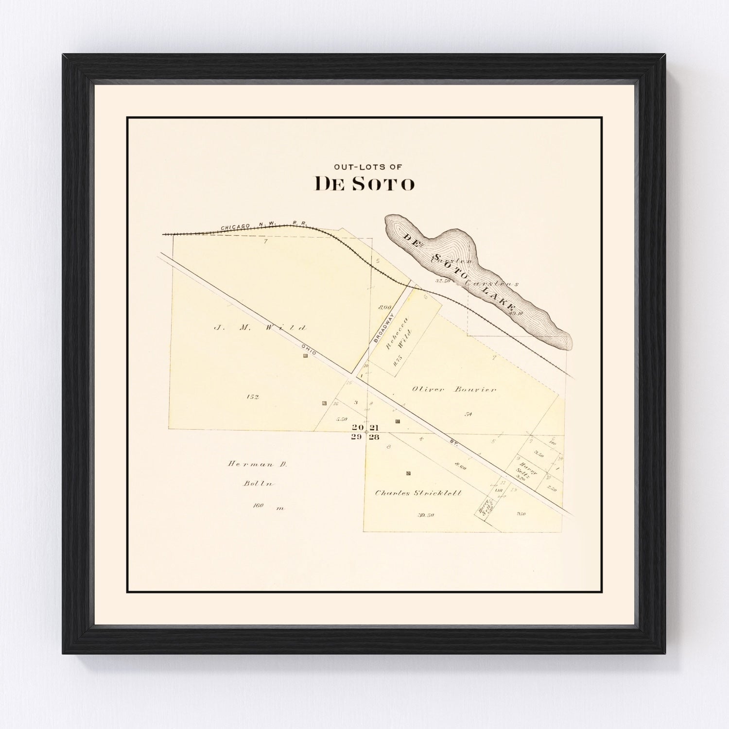 vintage map of DeSoto, Nebraska, 1908