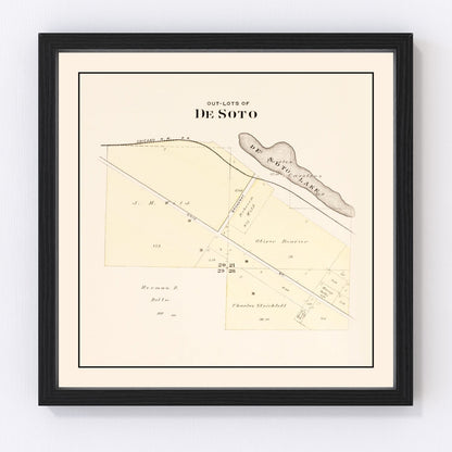 vintage map of DeSoto, Nebraska, 1908