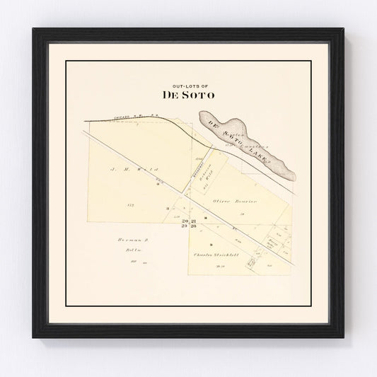 vintage map of DeSoto, Nebraska, 1908