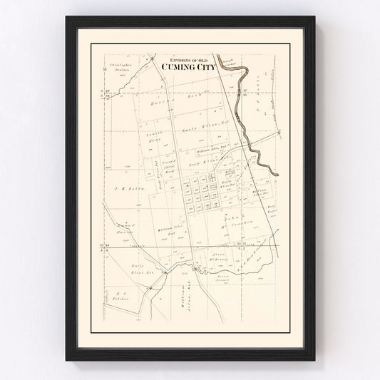 vintage map of Cuming, Nebraska, 1908