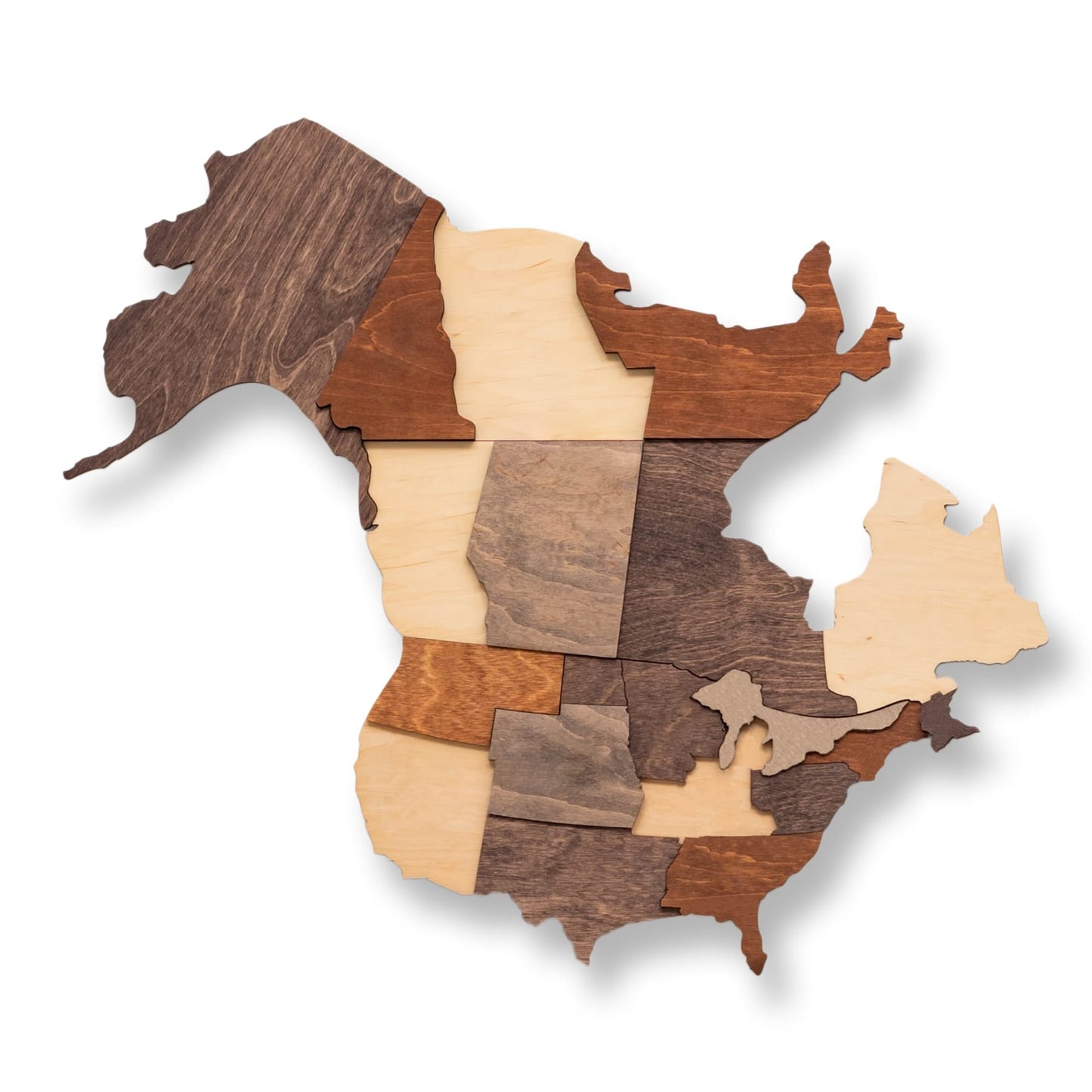 3D Wooden World Map Wall Art - Multicolor