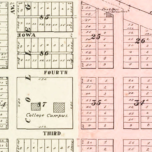 Vintage Map of Storm Lake, Iowa, 1908