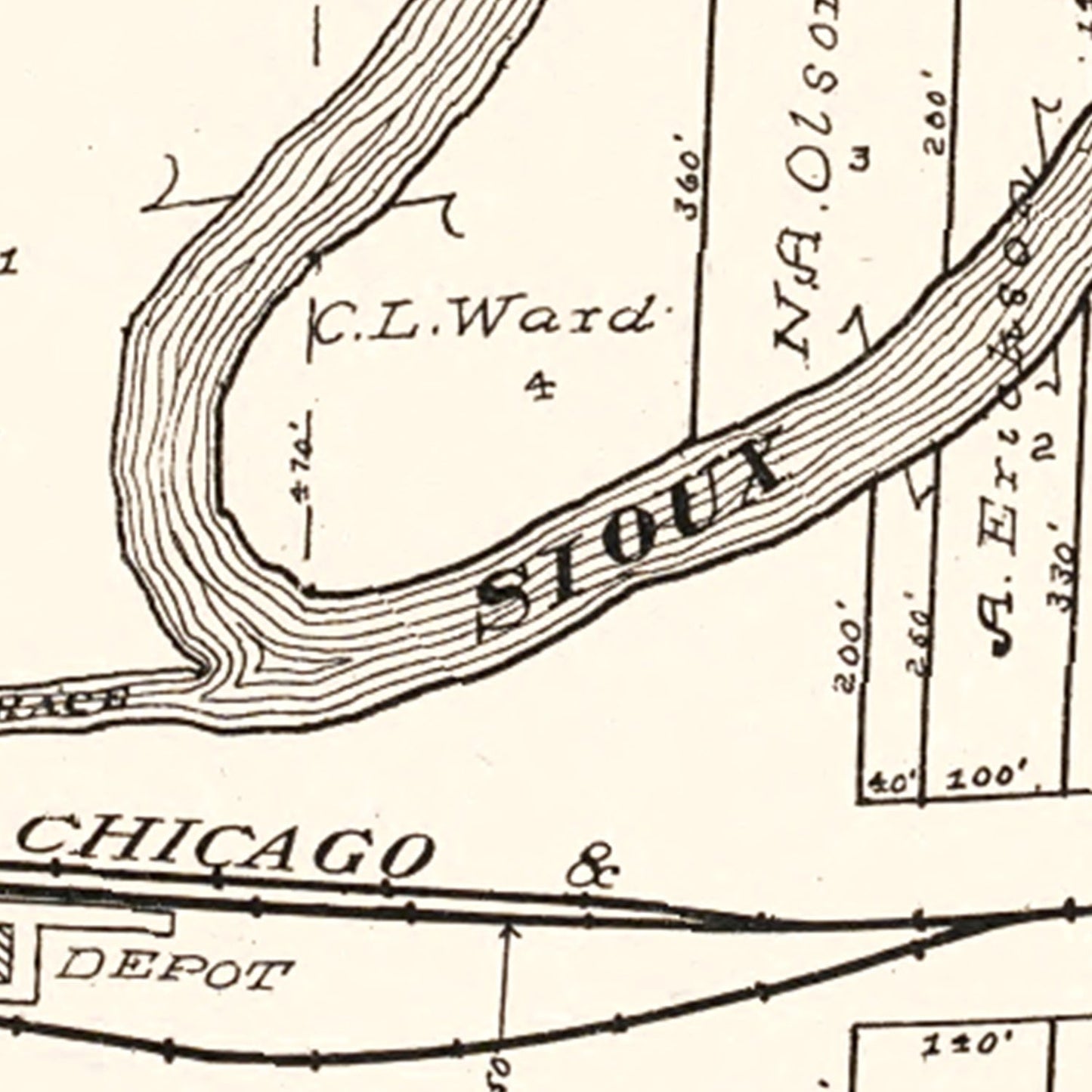 Vintage Map of Linn Grove, Iowa, 1908