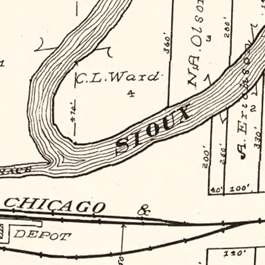Vintage Map of Linn Grove, Iowa, 1908