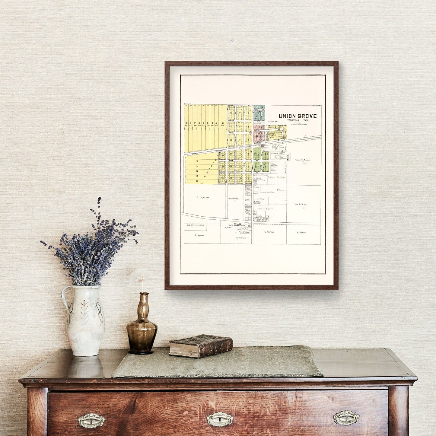 Vintage Map of Union Grove, Wisconsin, 1908