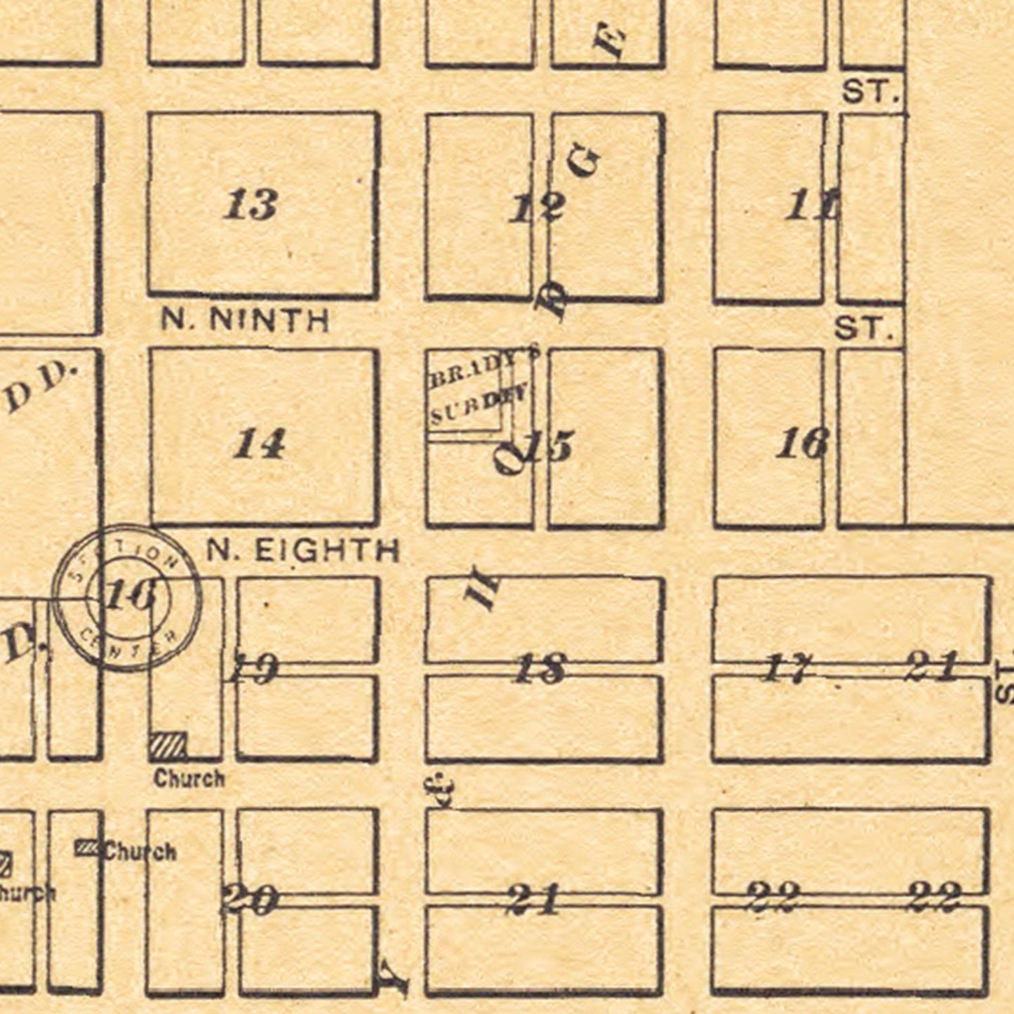 Vintage Map of Abilene, Kansas, 1909