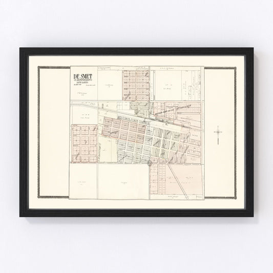 Vintage map of De Smet, South Dakota, 1909