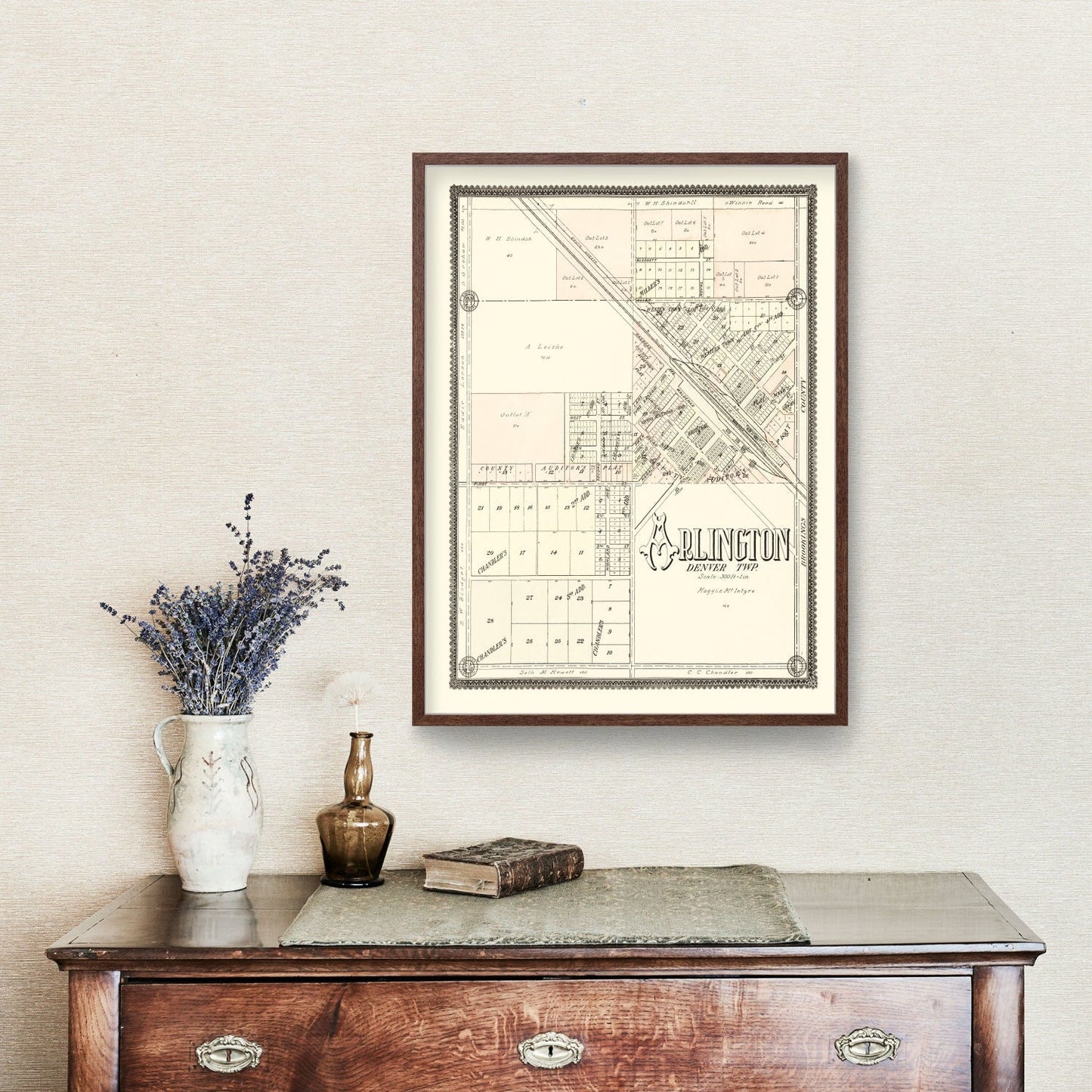Vintage Map of Arlington, South Dakota, 1909