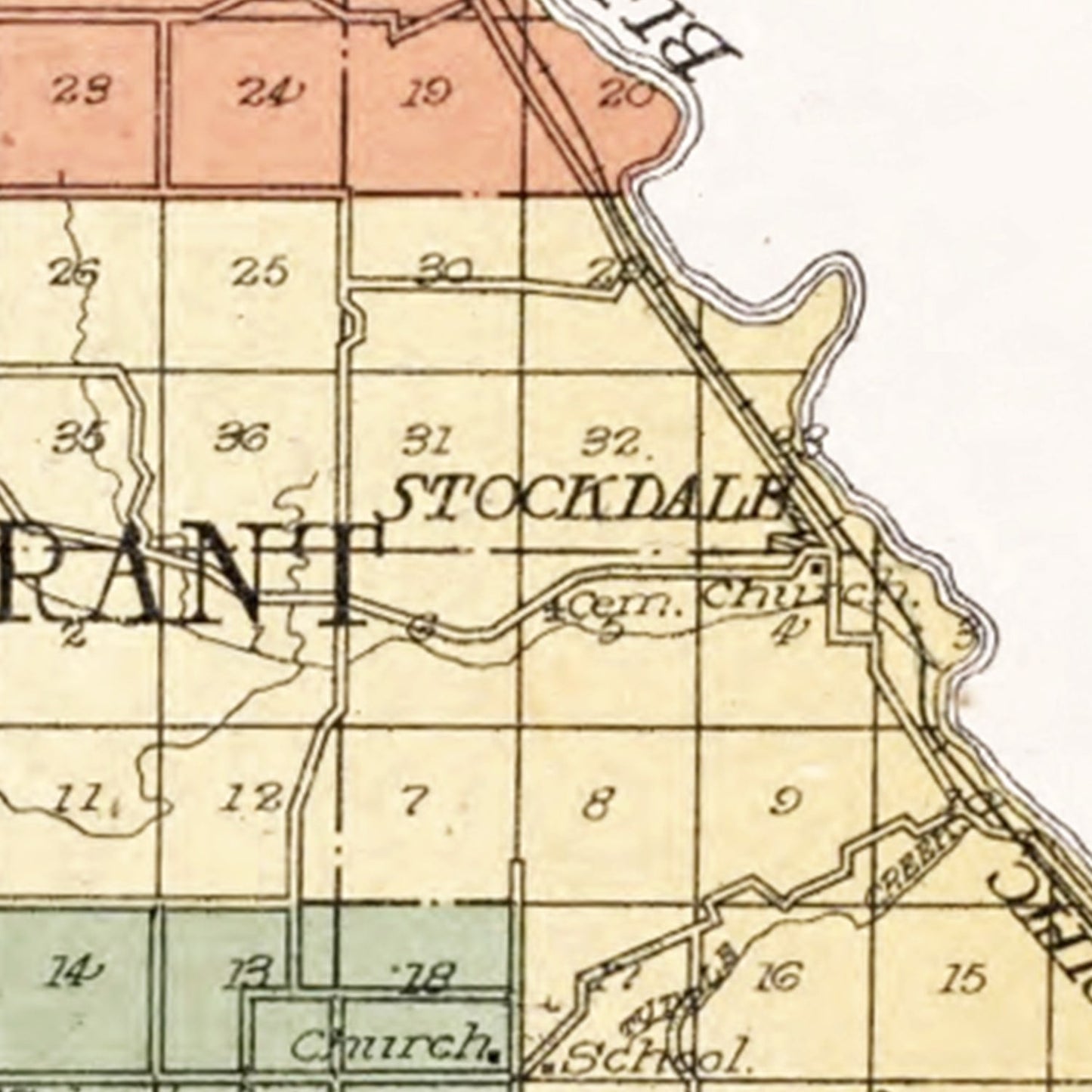 Vintage Map of Riley County, Kansas, 1909