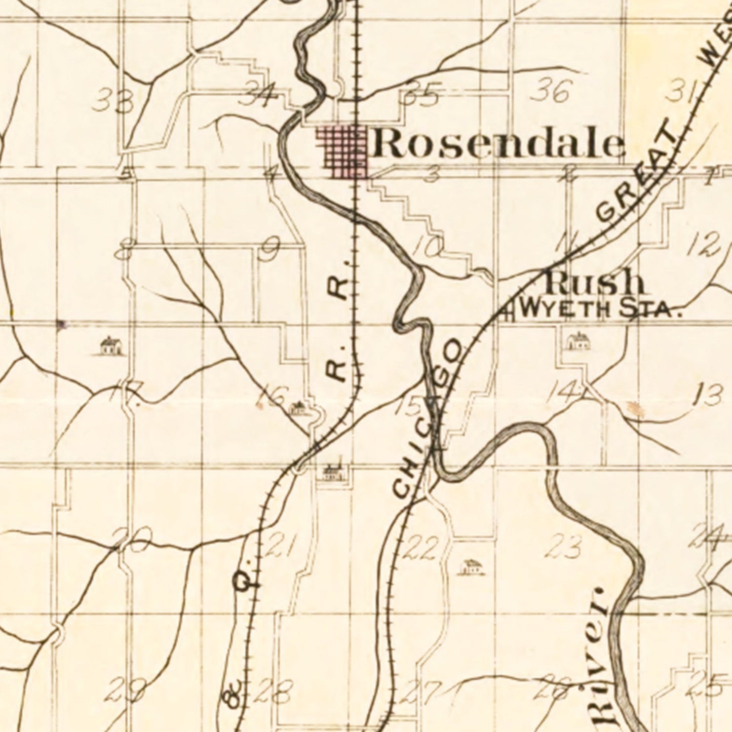 Vintage Map of Andrew County, Missouri, 1909