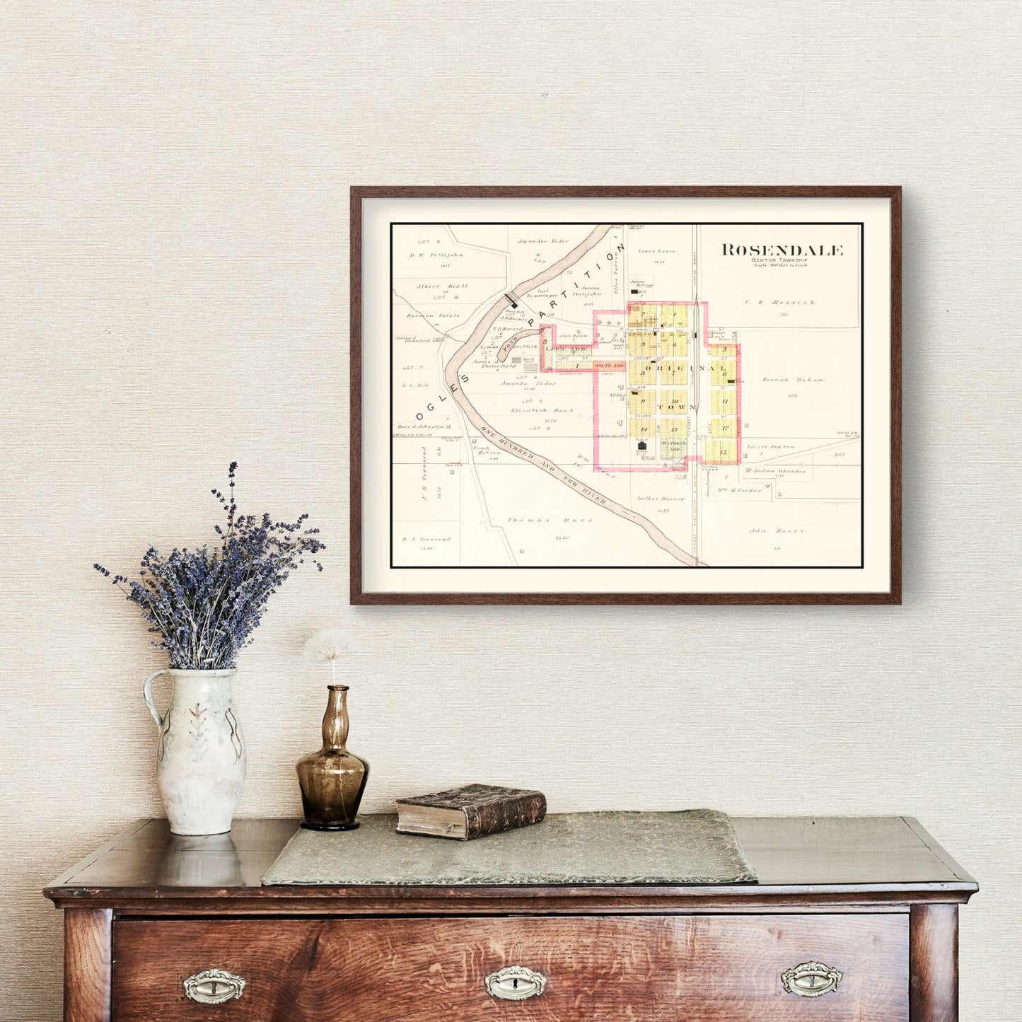 Vintage Map of Rosendale, Missouri, 1909