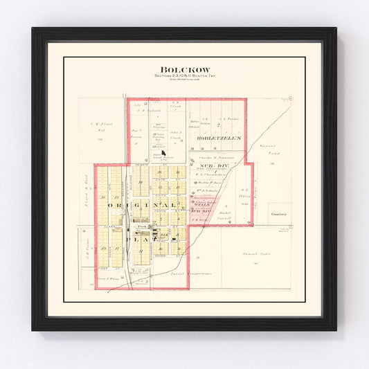 vintage map of Bolckow, Missouri, 1909