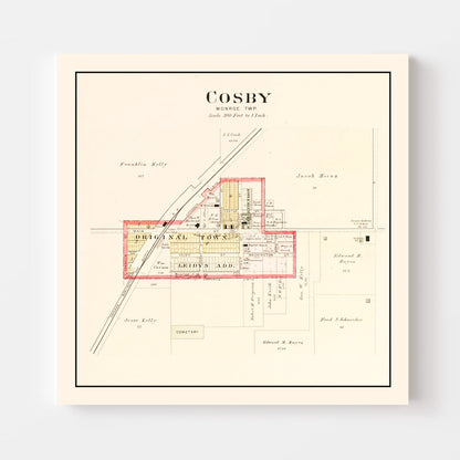 Vintage Map of Cosby, Missouri 1909