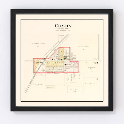 vintage map of Cosby, Missouri, 1909