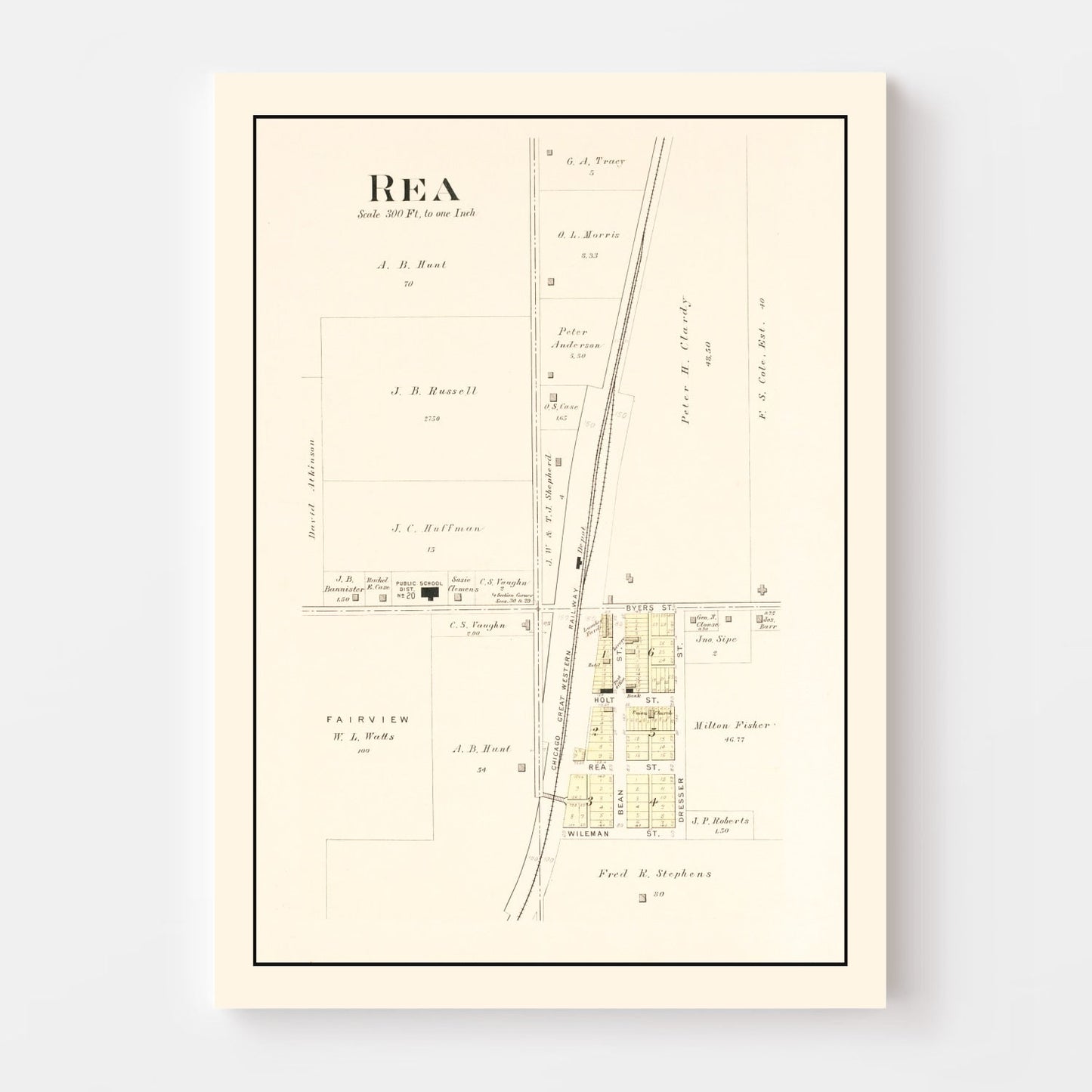 Vintage Map of Rea, Missouri, 1909