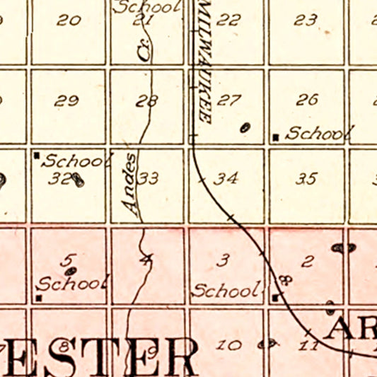 Vintage Map of Douglas County, South Dakota, 1909