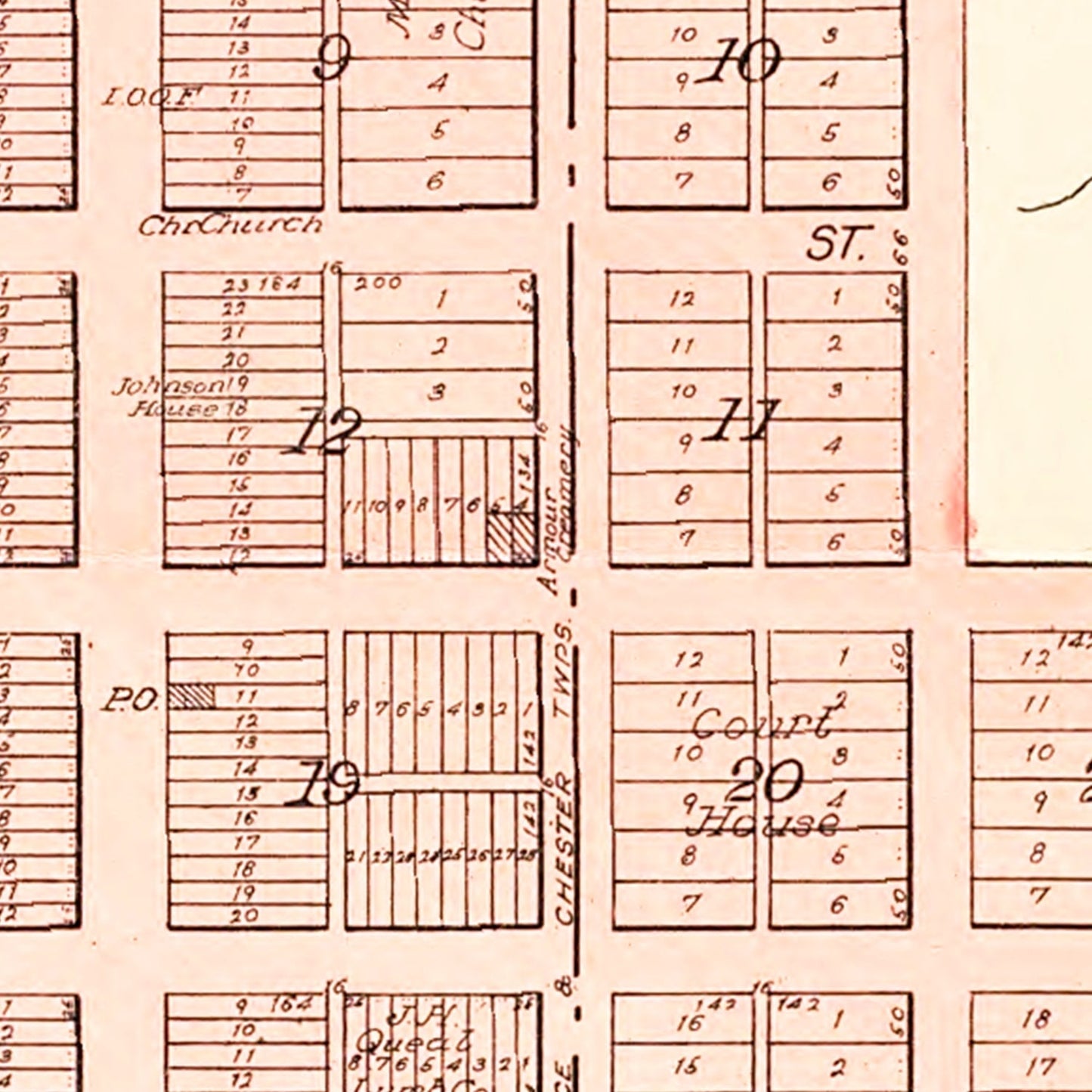 Vintage Map of Armour, South Dakota, 1909
