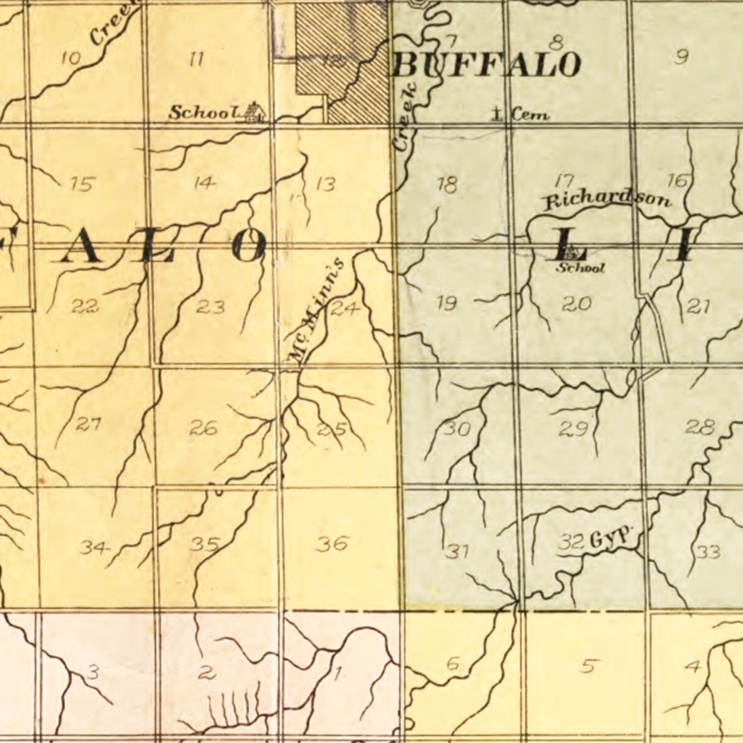 Vintage Map of Harper County, Oklahoma, 1910