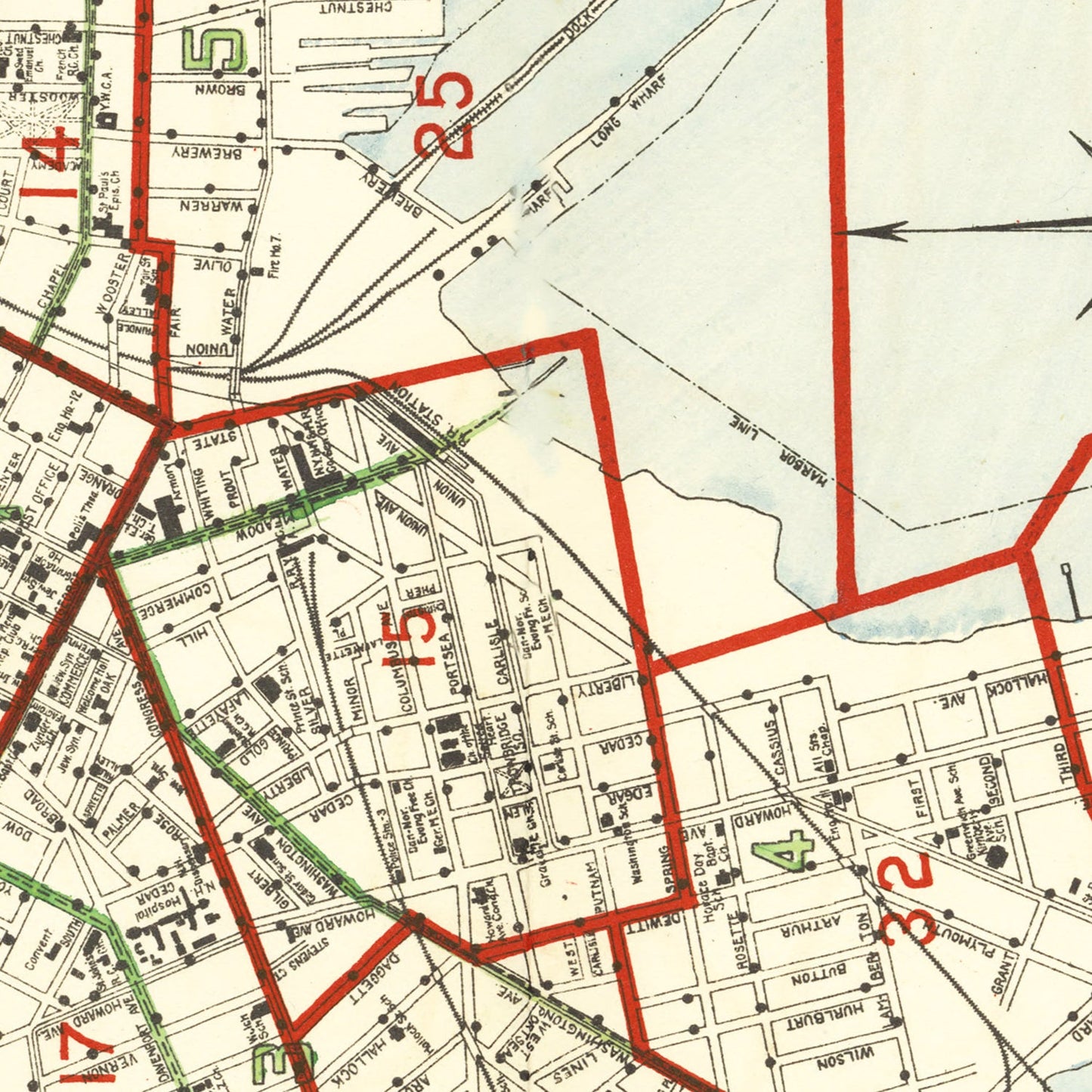 Vintage Map of New Haven, Connecticut, 1911