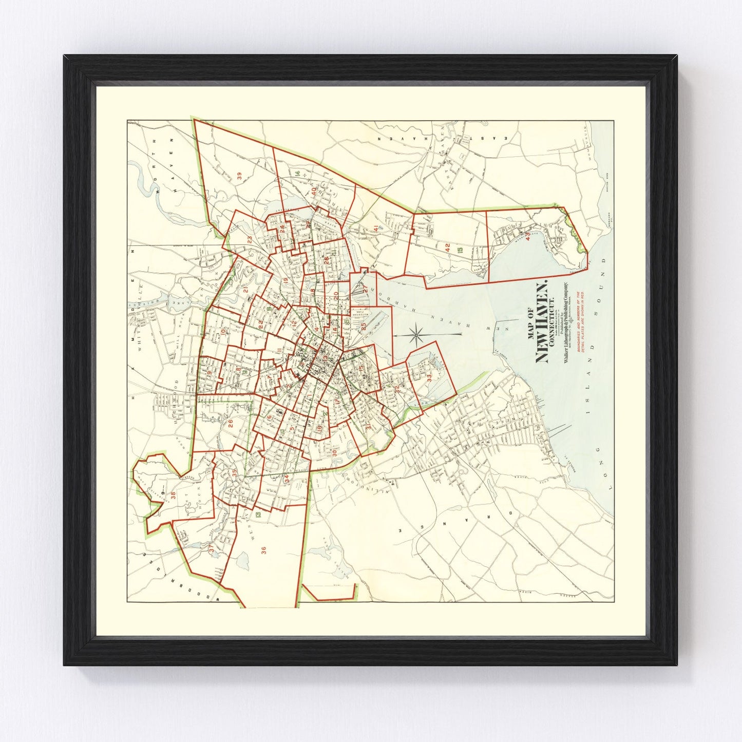 Vintage map of New Haven, Connecticut, 1911
