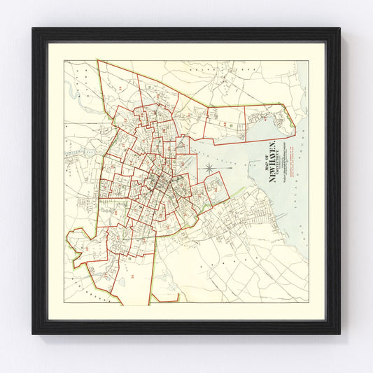 Vintage map of New Haven, Connecticut, 1911