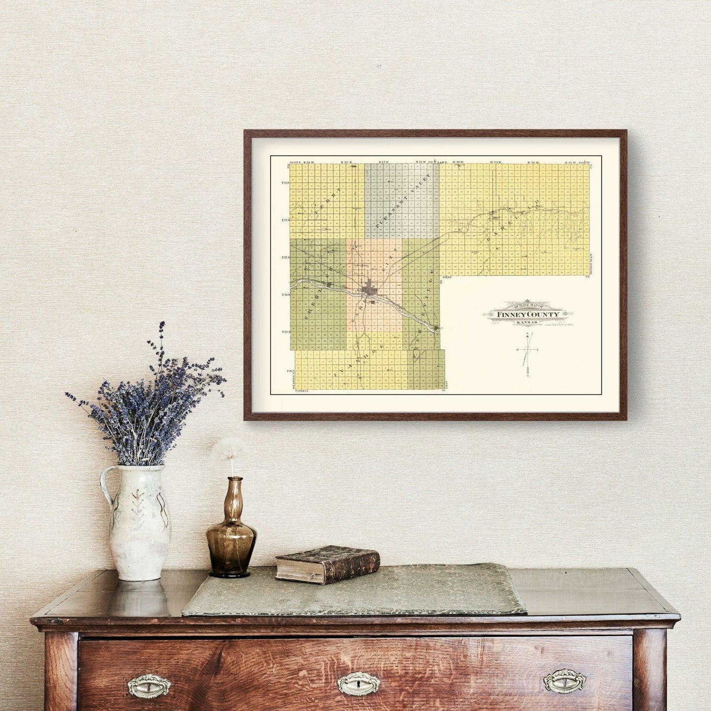 Vintage Map of Finney County, Kansas, 1911