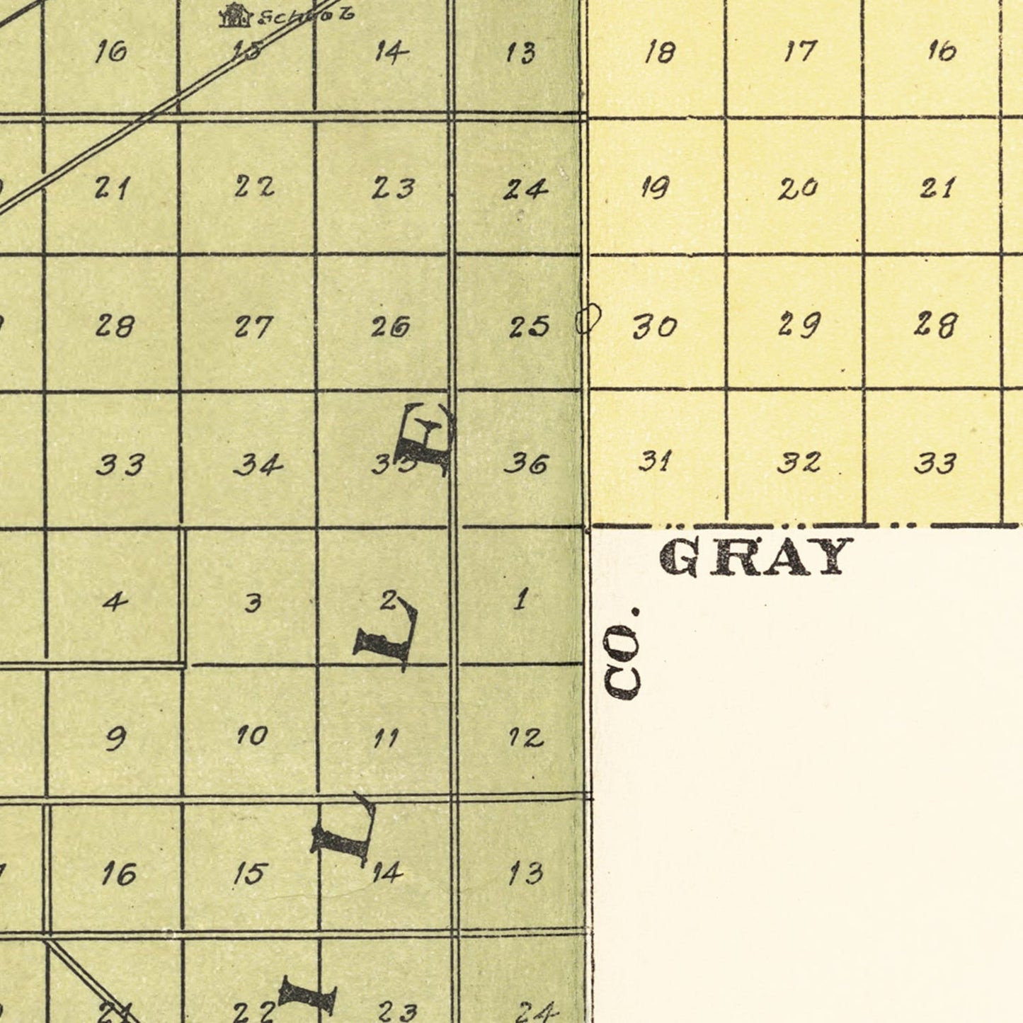 Vintage Map of Finney County, Kansas, 1911