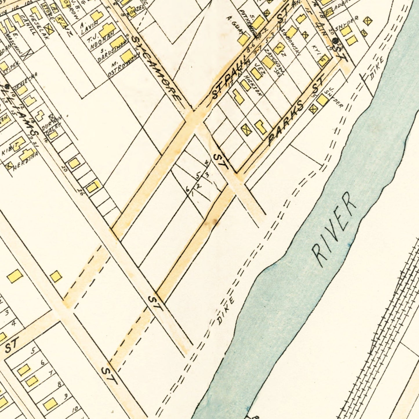 Vintage Map of Westfield, Massachusetts, 1912