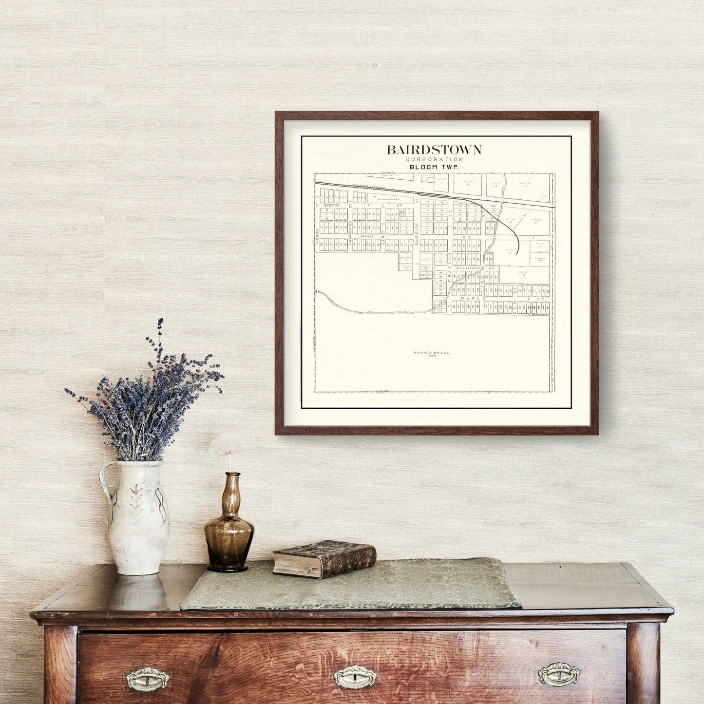 Vintage Map of Bairdstown, Ohio, 1912