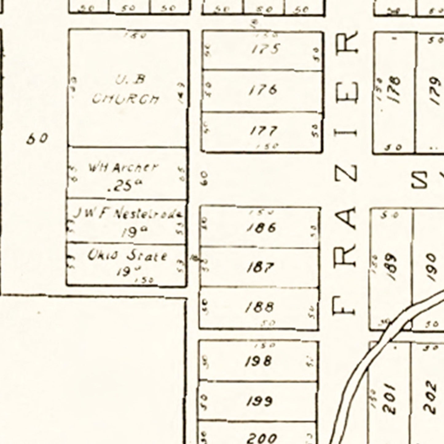 Vintage Map of Bairdstown, Ohio, 1912